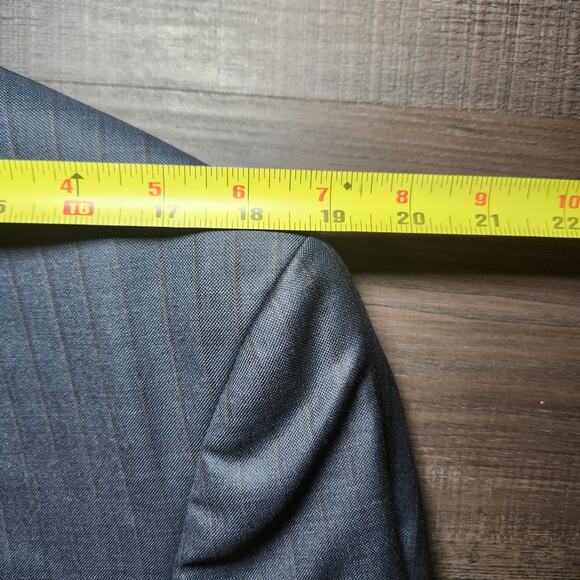 JACK VICTOR Mens Sport Coat Blazer 42R Gray Wool Striped Two-Button Notch Canada - Picture 10 of 16